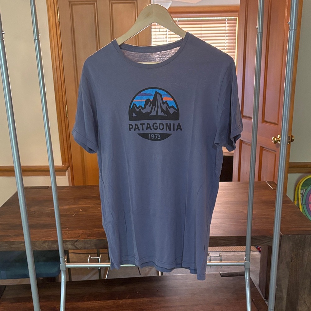 Patagonia Men's Slate Blue Logo Tee